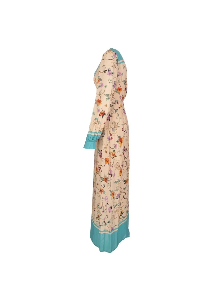 SEMICOUTURE | ABITO LUNGO SCOLLO A V MULTICOLOR Vendita calda