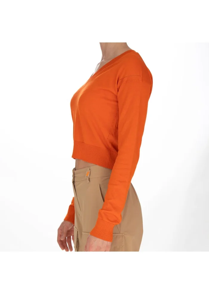 SEMICOUTURE | MAGLIONCINO SCOLLO A V ARANCIONE Offerta temporanea