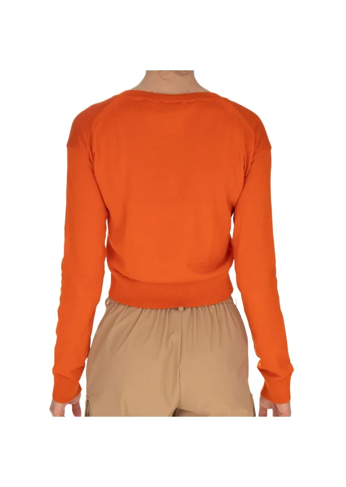 SEMICOUTURE | MAGLIONCINO SCOLLO A V ARANCIONE Offerta temporanea