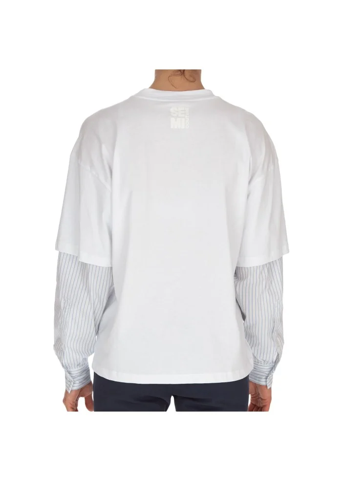 SEMICOUTURE | T-SHIRT CAMICIA OVER BIANCO Grandi sconti