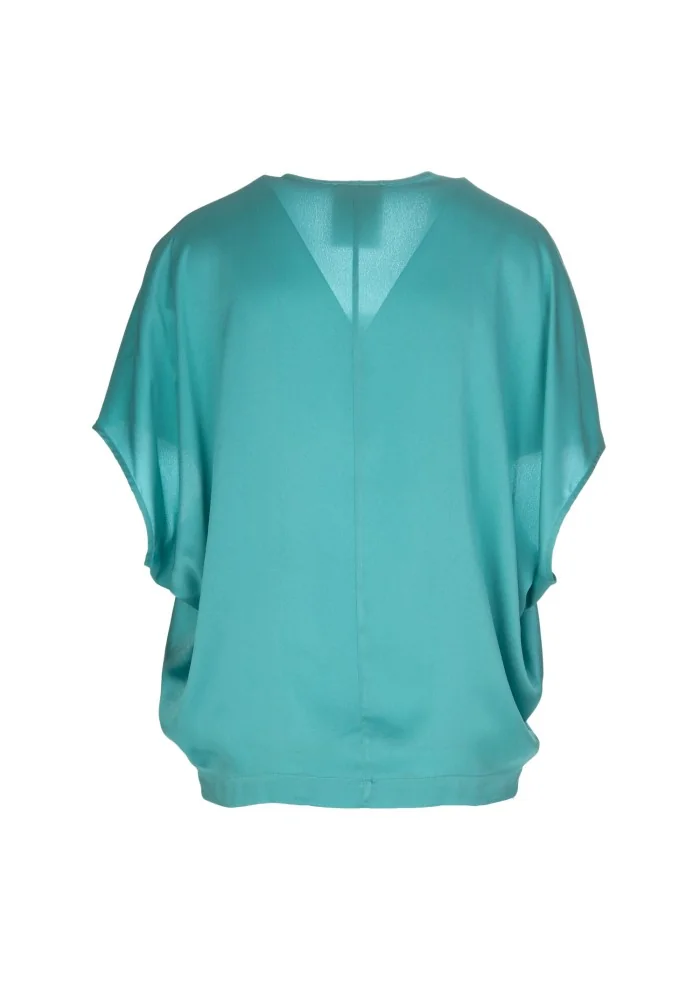SEMICOUTURE | BLUSA SCOLLO A V ACQUA MARINA Sconti VIP