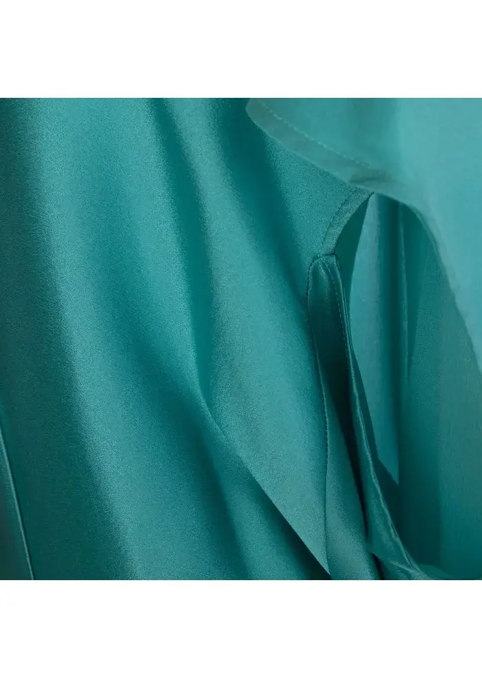 SEMICOUTURE | BLUSA SCOLLO A V ACQUA MARINA Sconti VIP