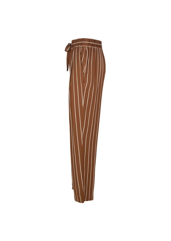 SEMICOUTURE | PANTALONI A RIGHE MARRONE BIANCO Enormi sconti