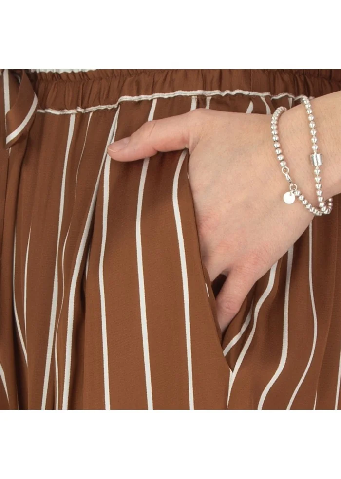 SEMICOUTURE | PANTALONI A RIGHE MARRONE BIANCO Enormi sconti