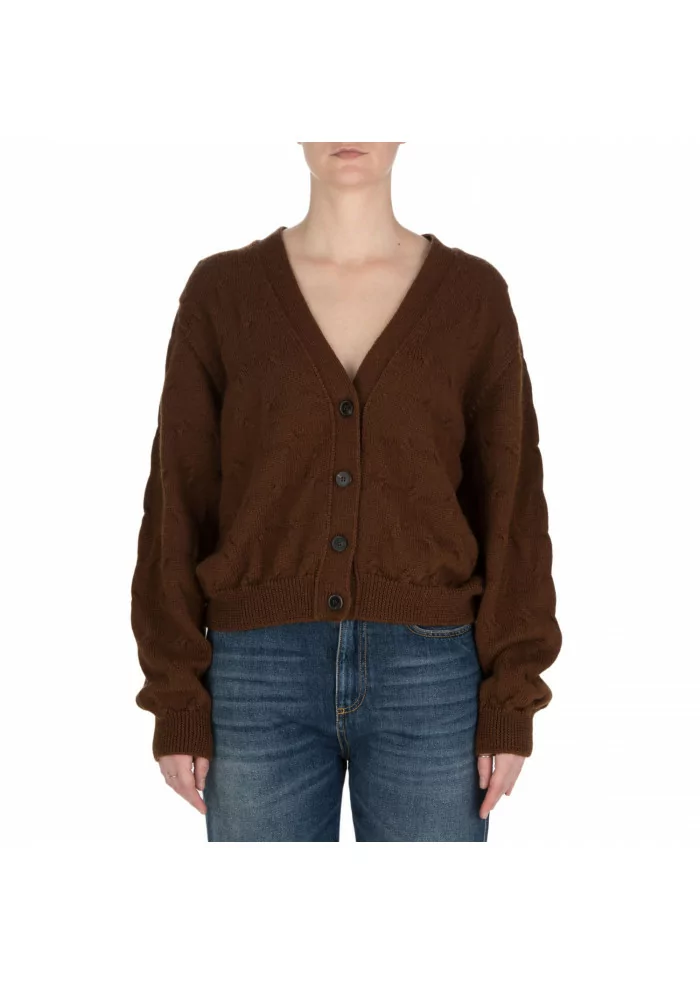 SOLOTRE | CARDIGAN LANA MARRONE Nuovo