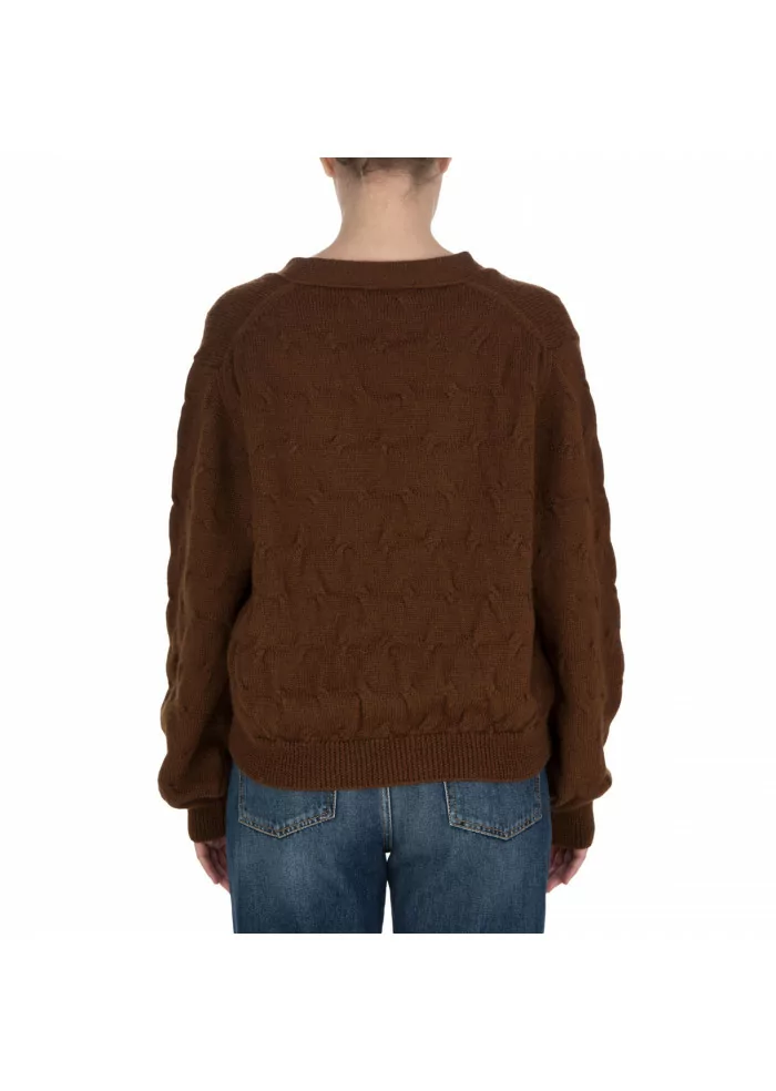 SOLOTRE | CARDIGAN LANA MARRONE Nuovo