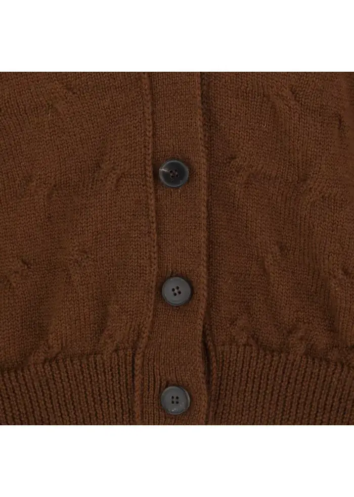 SOLOTRE | CARDIGAN LANA MARRONE Nuovo