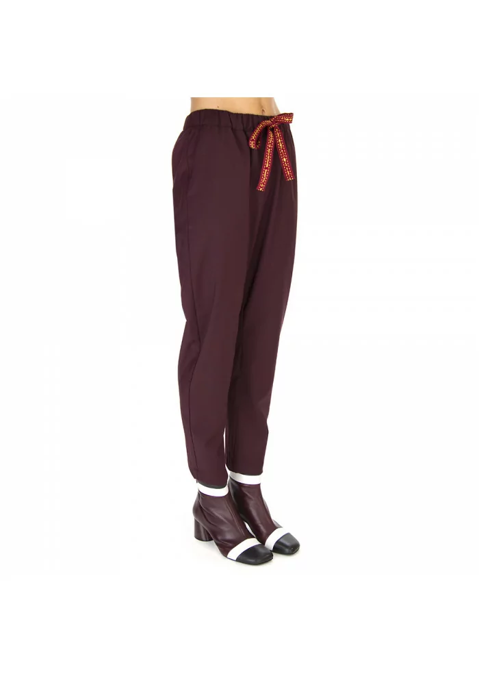 PANTALONI DONNA SEMICOUTURE | Y9AL05 BORDEAUX SCURO Presa
