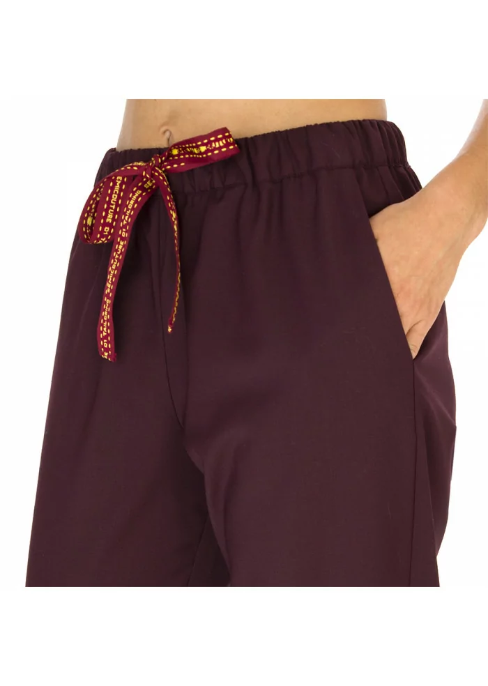 PANTALONI DONNA SEMICOUTURE | Y9AL05 BORDEAUX SCURO Presa