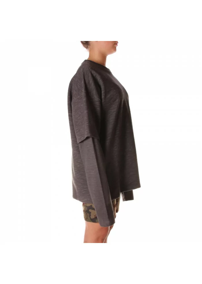 ABBIGLIAMENTO UNISEX FELPA COTONE ORGANICO T-SHIRT GRIGIO WRAD In Vendita