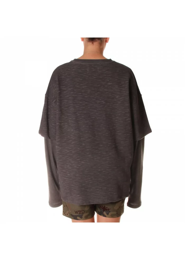 ABBIGLIAMENTO UNISEX FELPA COTONE ORGANICO T-SHIRT GRIGIO WRAD In Vendita