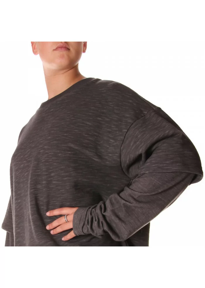 ABBIGLIAMENTO UNISEX FELPA COTONE ORGANICO T-SHIRT GRIGIO WRAD In Vendita