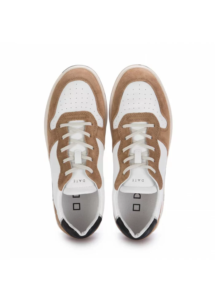 D.A.T.E. | SNEAKERS COURT IN PELLE MARRONE BIANCO Grande vendita