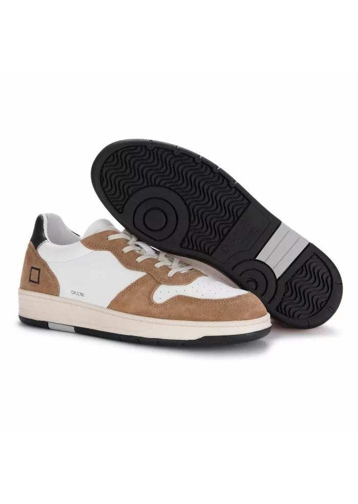 D.A.T.E. | SNEAKERS COURT IN PELLE MARRONE BIANCO Grande vendita