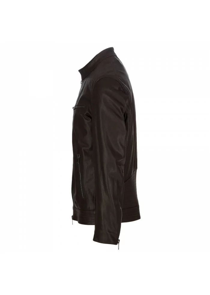 DONDUP | GIACCA IN PELLE CON IMBOTTITURA INTERNA MARRONE Grandi sconti