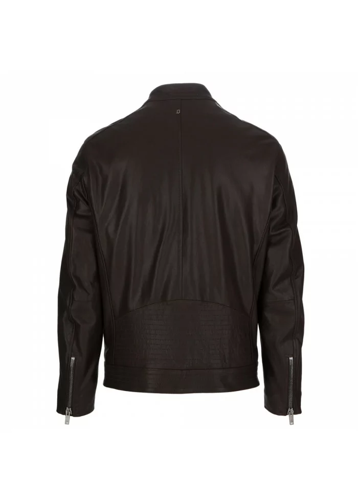 DONDUP | GIACCA IN PELLE CON IMBOTTITURA INTERNA MARRONE Grandi sconti