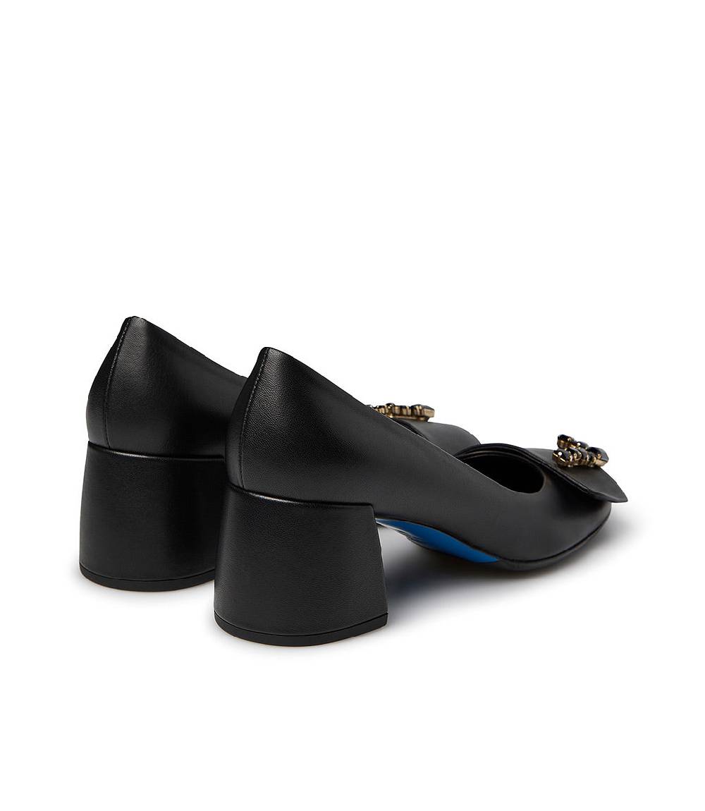 Loriblu Décolleté nappa nero con Logo Signature cristalli Prezzo basso