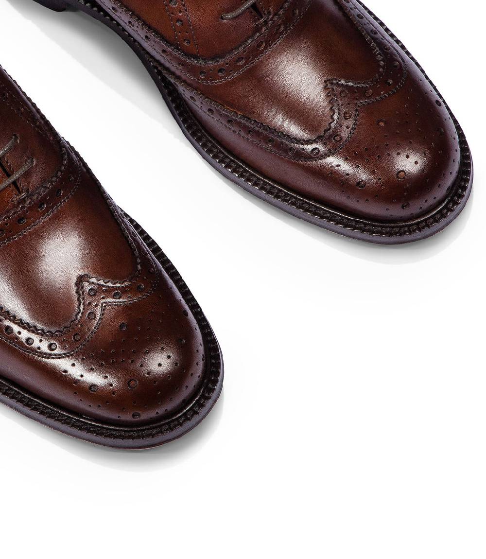 Loriblu Stringate oxford in pelle brogue marrone Fino al 55% di sconto