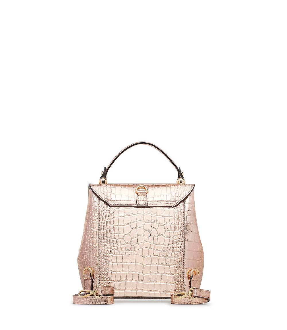 Loriblu Borsa a mano rosa in pelle laminata stampa cocco 50% di sconto con spedizione gratuita