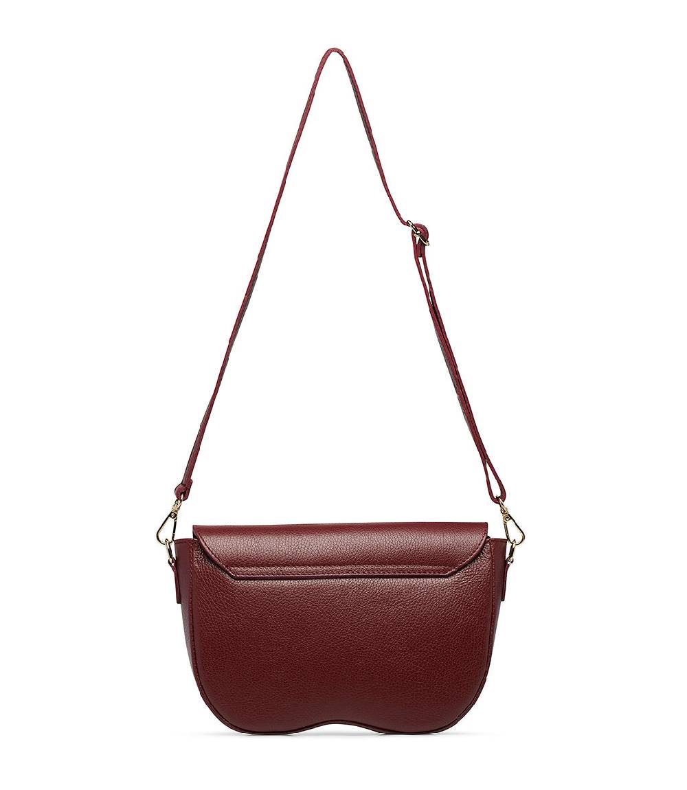 Loriblu Borsa a tracolla in pelle rosso scuro testurizzata Officina