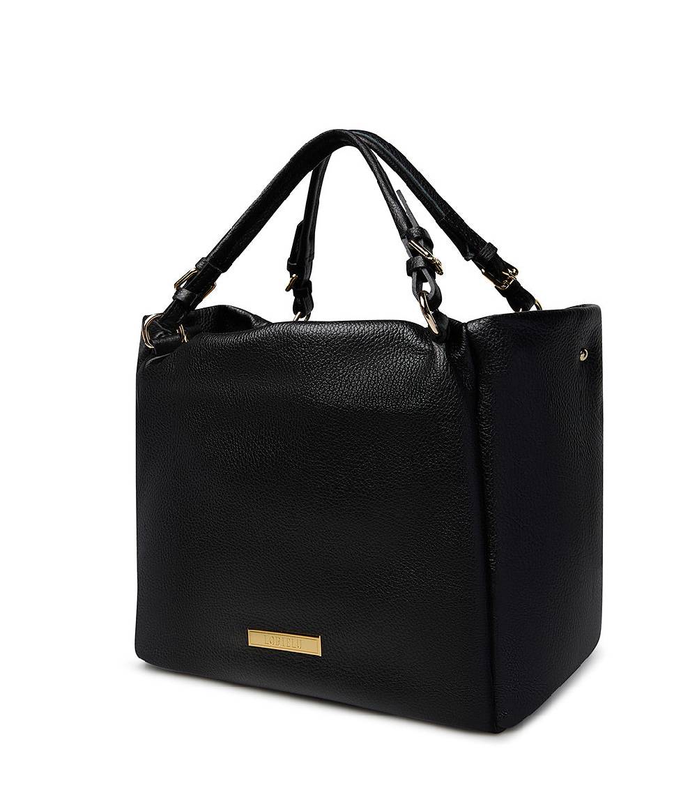 Loriblu Borsa nera in pelle martellata Black Friday Prezzi