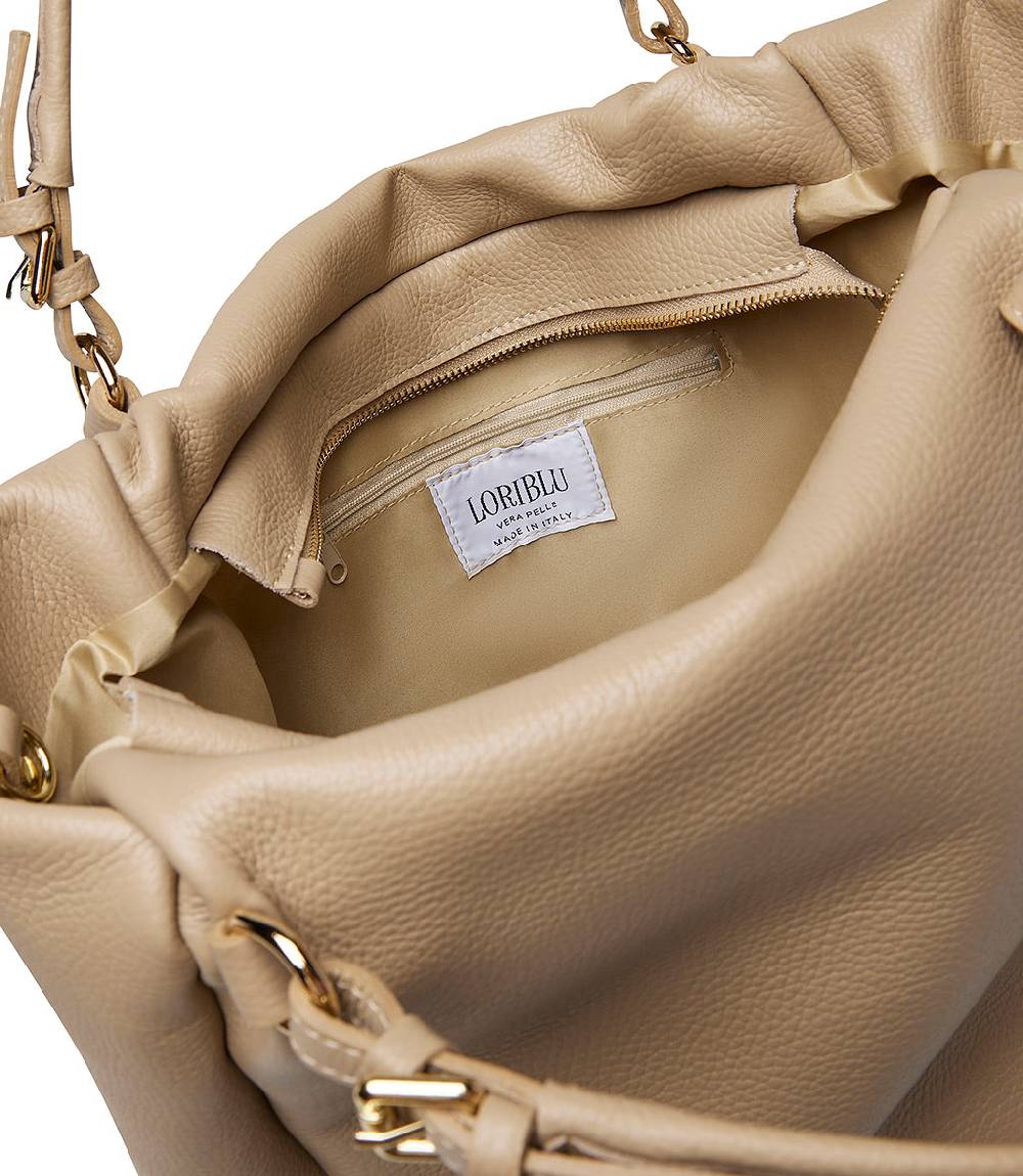 Loriblu Borsa beige in pelle martellata In vendita
