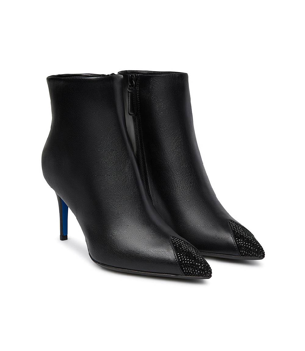 Loriblu Stivaletti in nappa nera con cristalli Italia