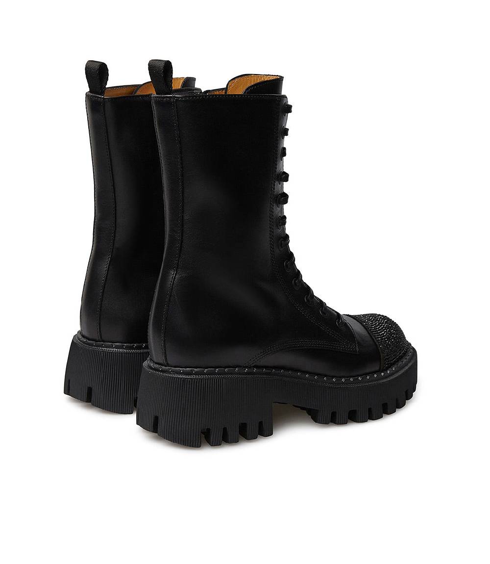 Loriblu Anfibi in vitello nero con cristalli Promozione