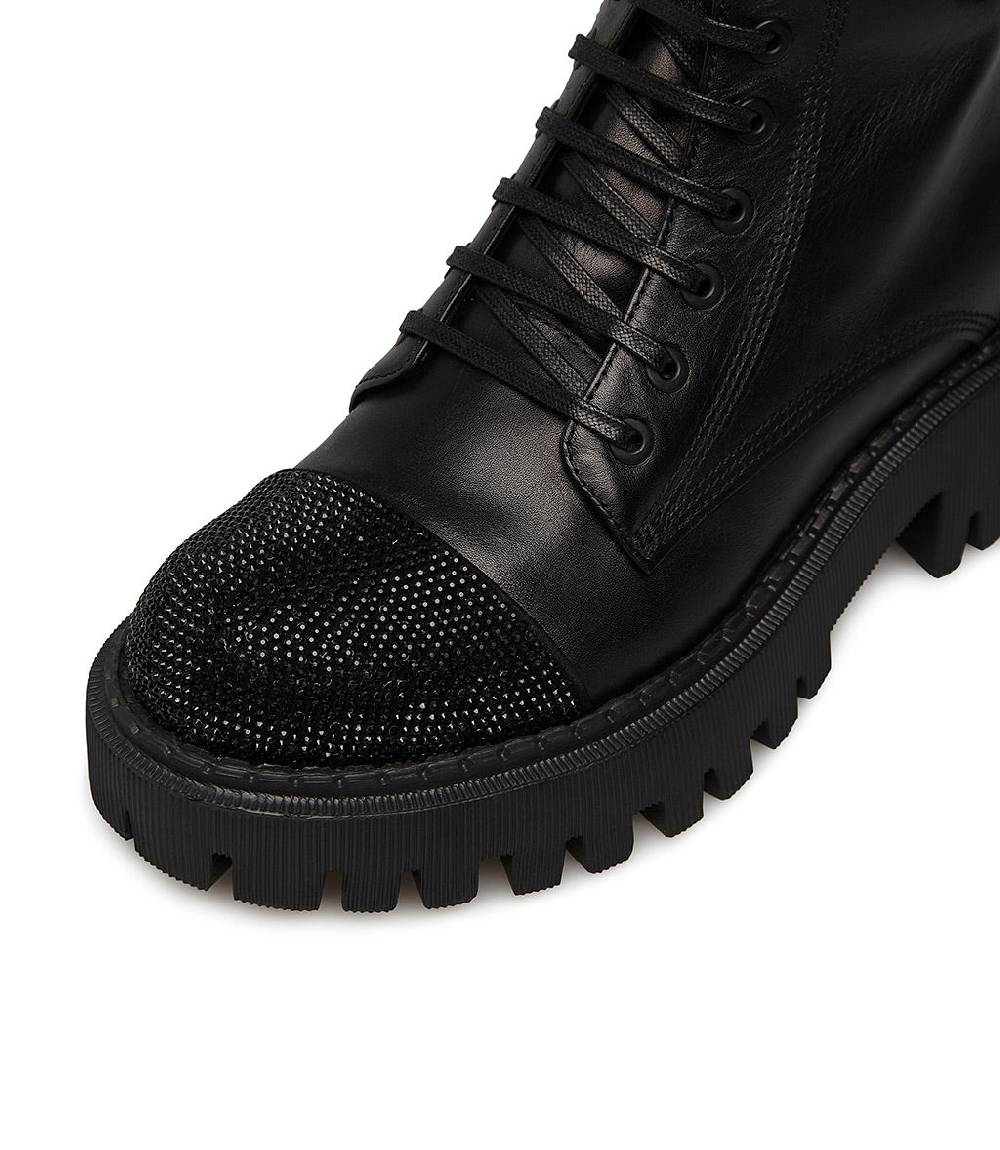 Loriblu Anfibi in vitello nero con cristalli Promozione