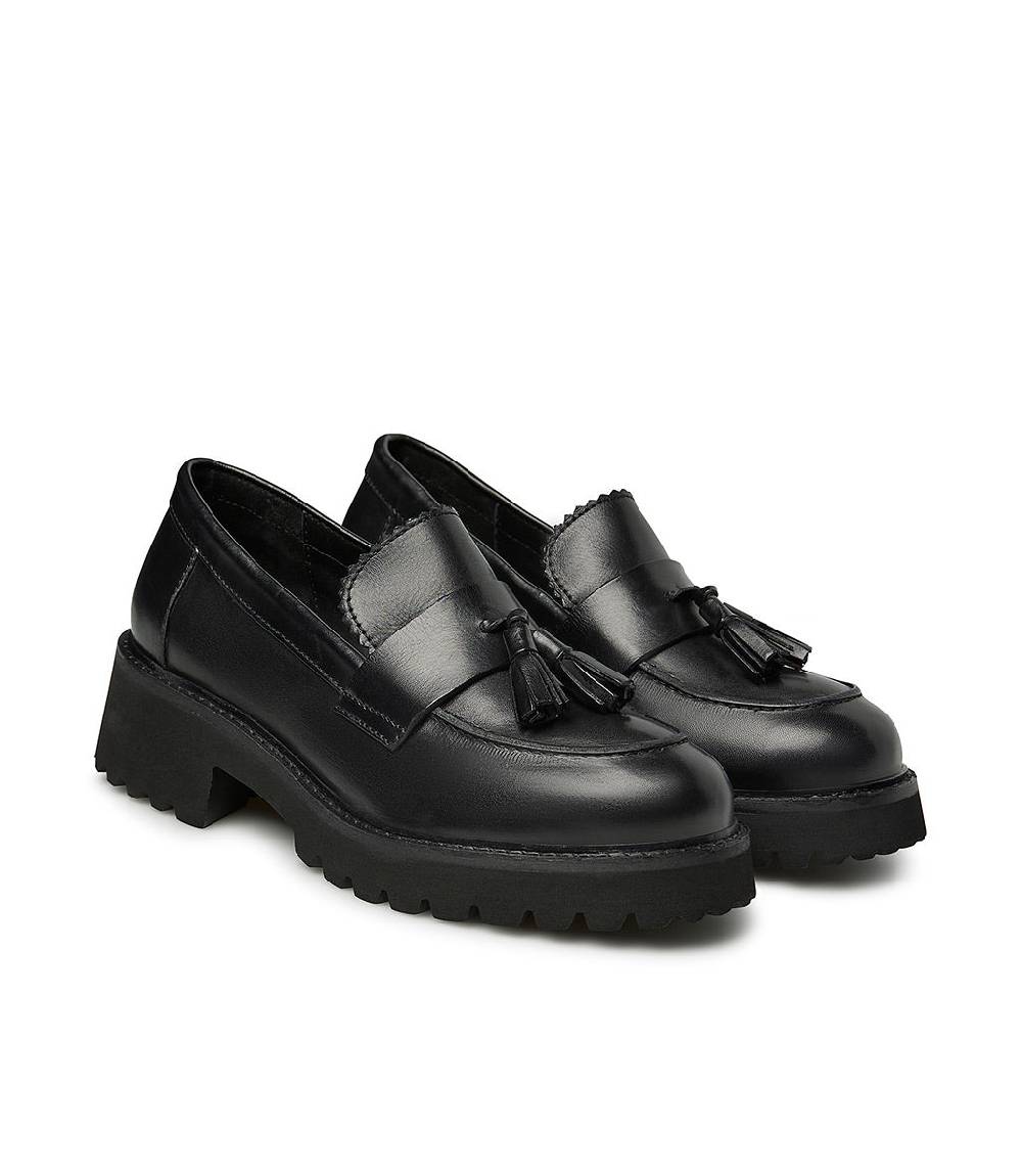 Loriblu Mocassini in nappa nera con nappine Convenienza