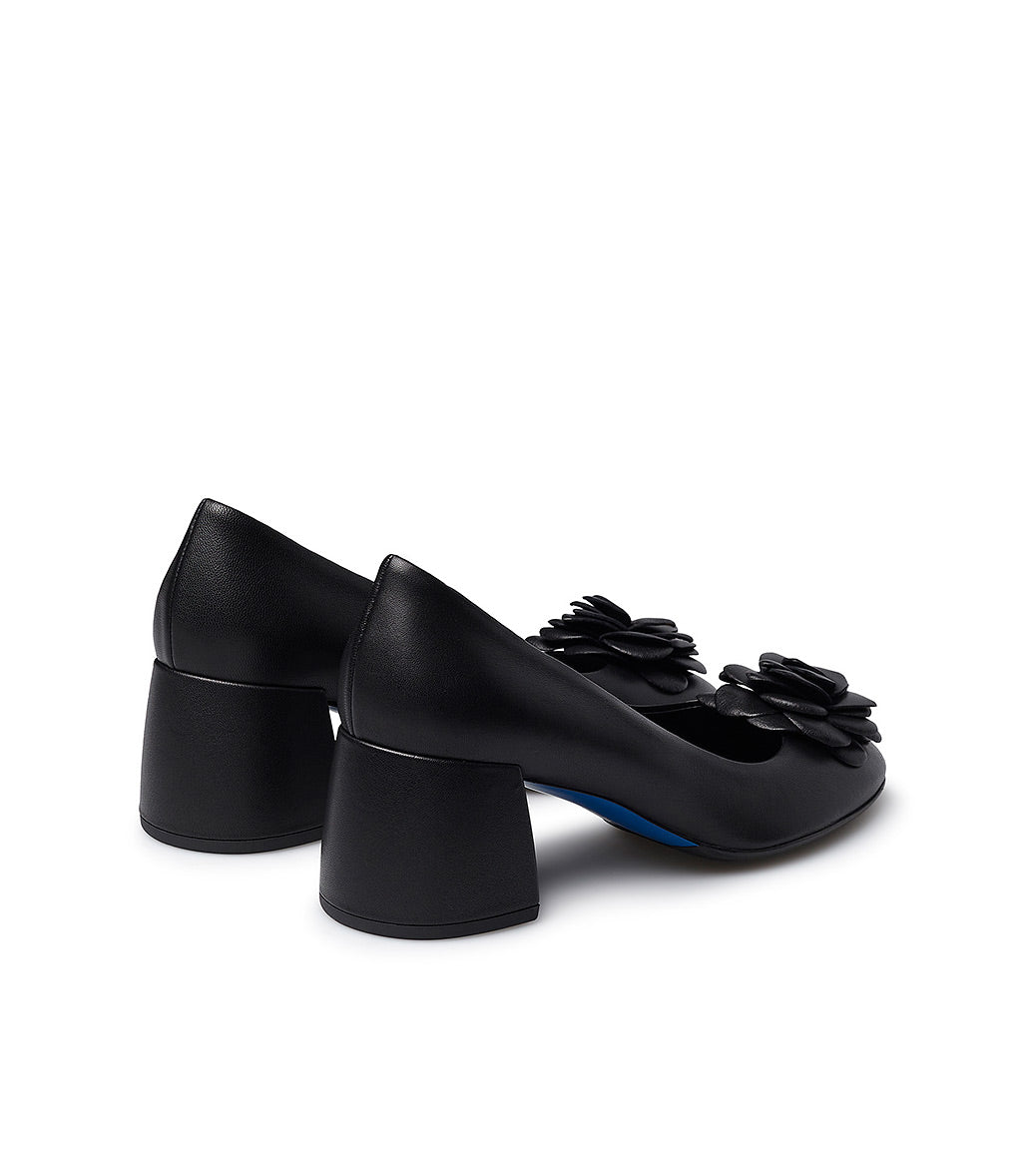 Loriblu Décolleté in nappa nera con fiore Presa