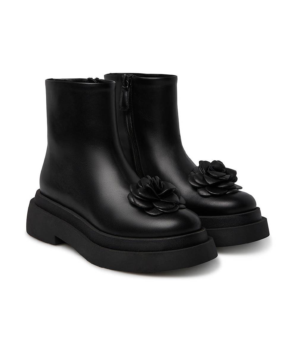 Loriblu Stivaletto in vitello nero con fiore Saldi