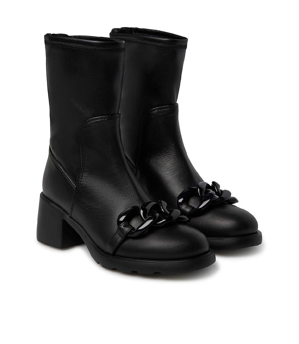 Loriblu Stivaletto in nappa nera con accessorio Hotsell