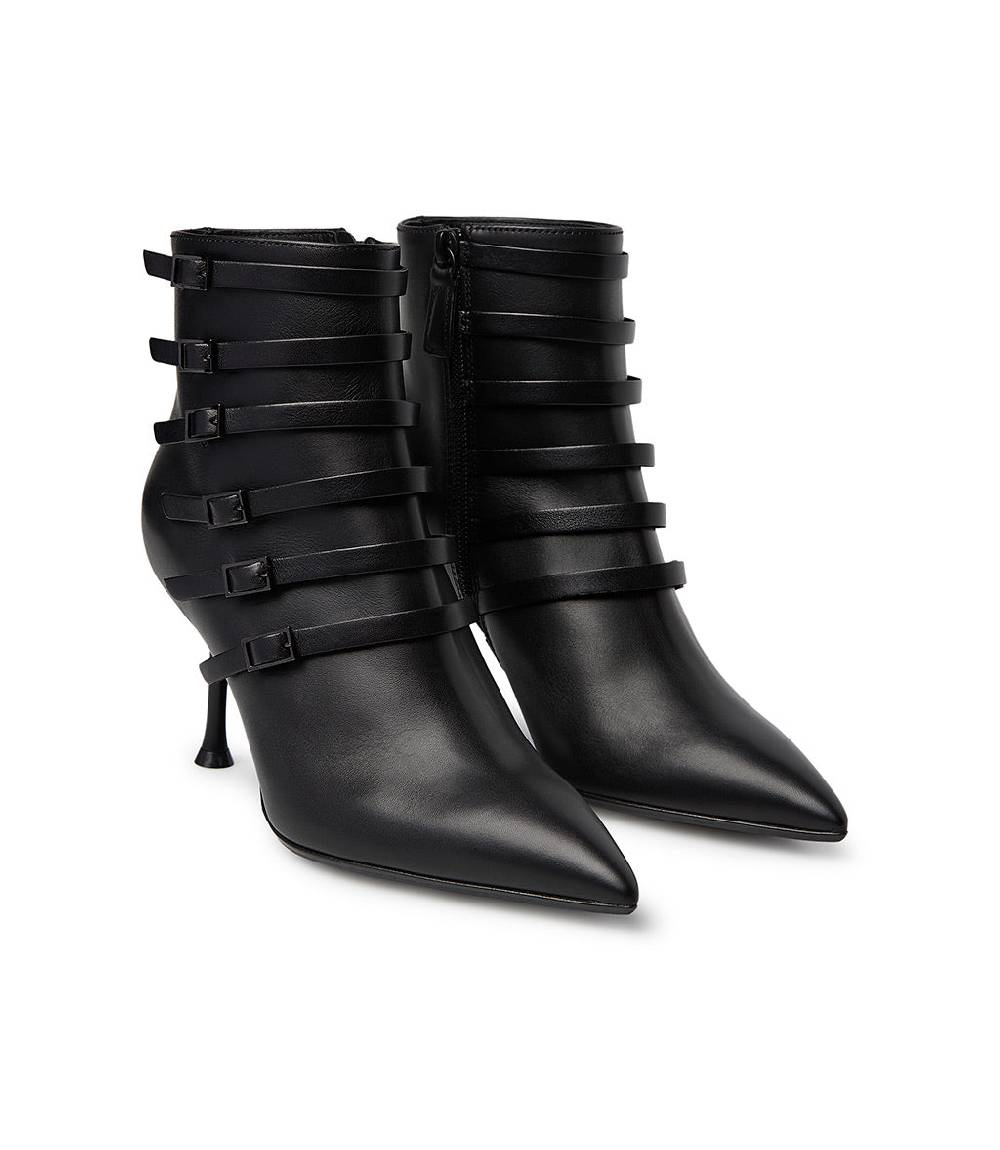 Loriblu Stivaletto in nappa nera con cinturini Spedizione gratuita