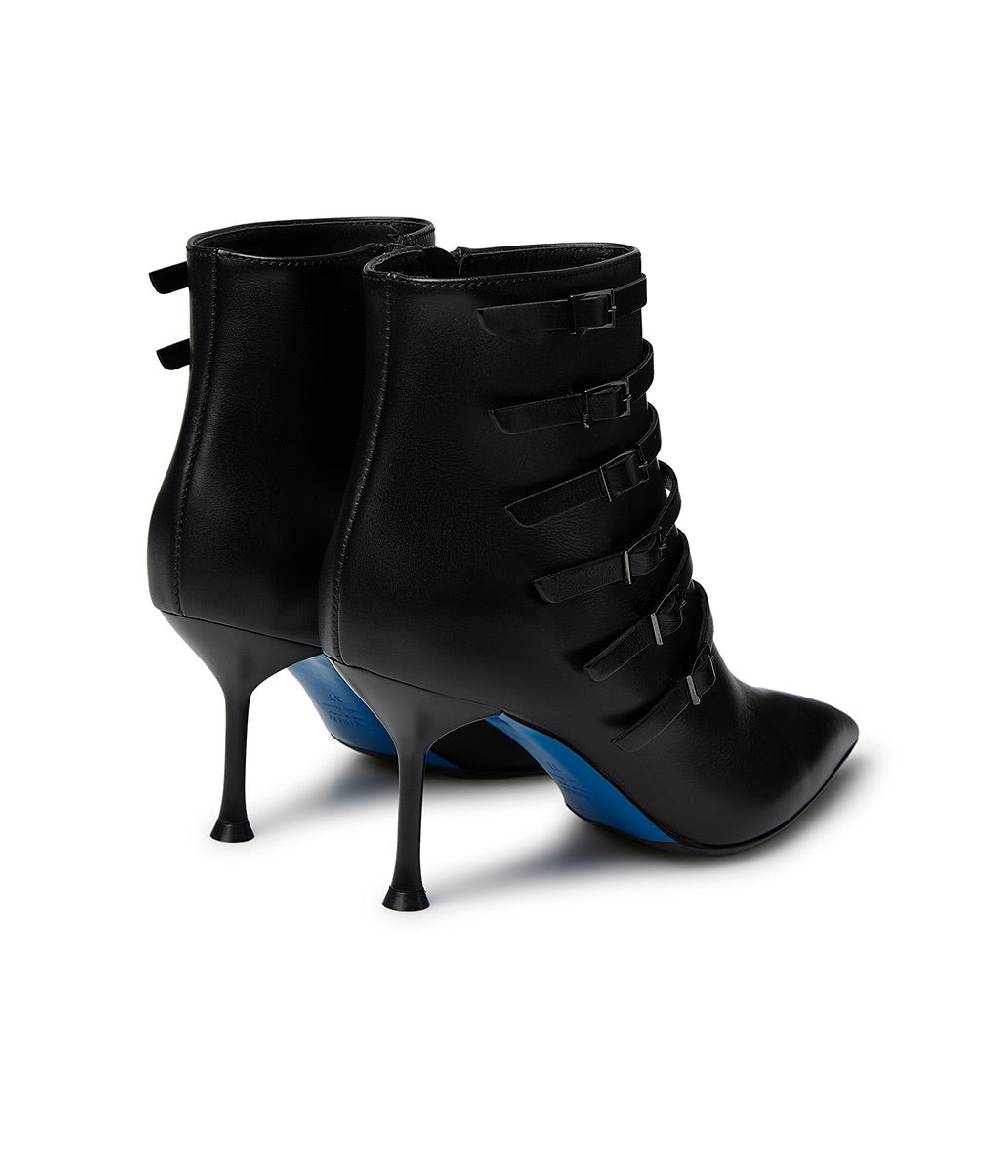 Loriblu Stivaletto in nappa nera con cinturini Spedizione gratuita