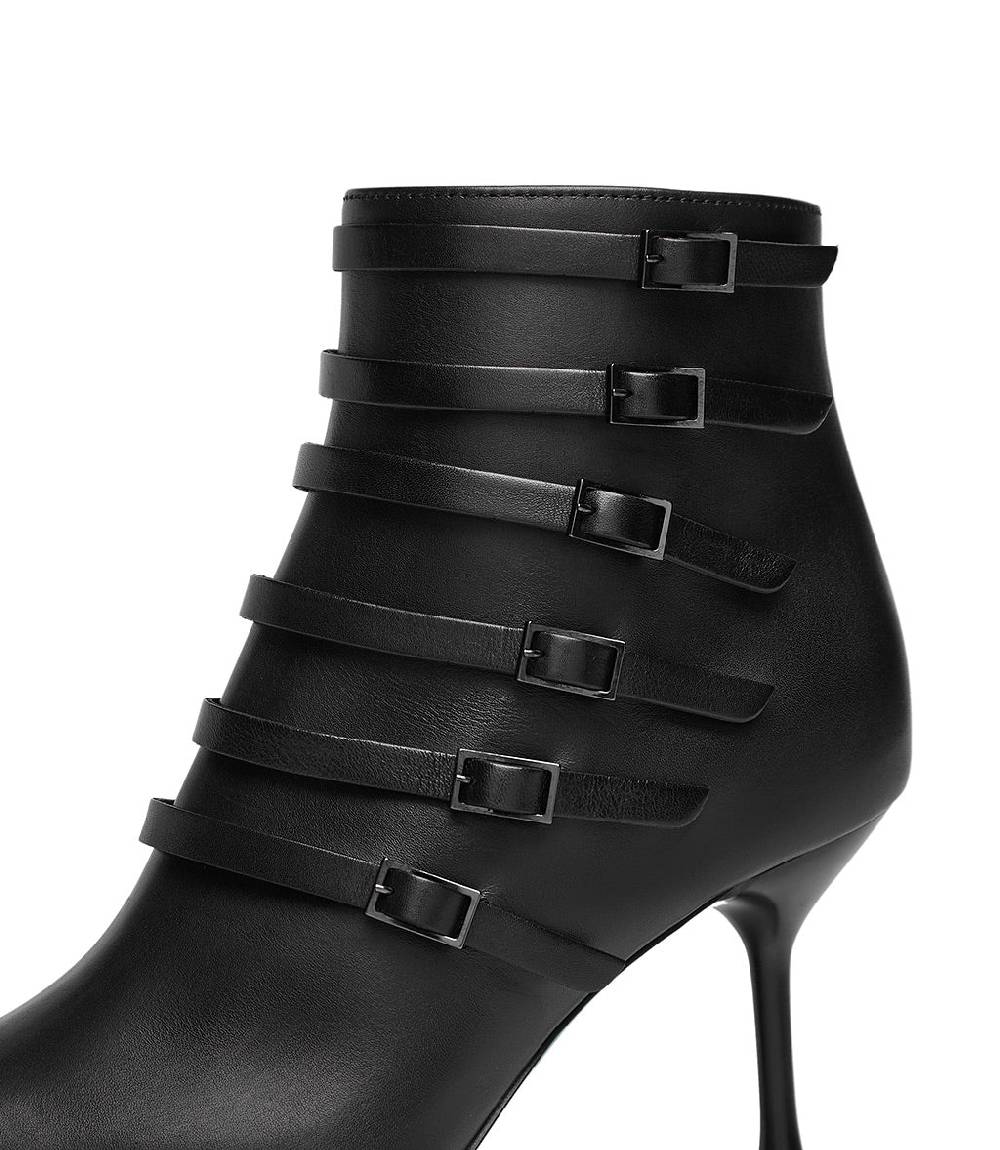 Loriblu Stivaletto in nappa nera con cinturini Spedizione gratuita