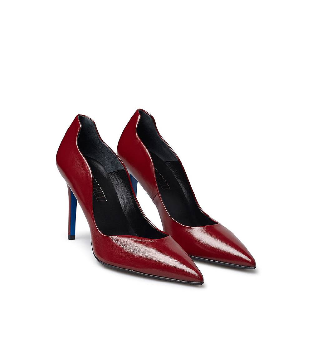 Loriblu Décolleté onda in pelle lucida bordeaux Fornitura limitata
