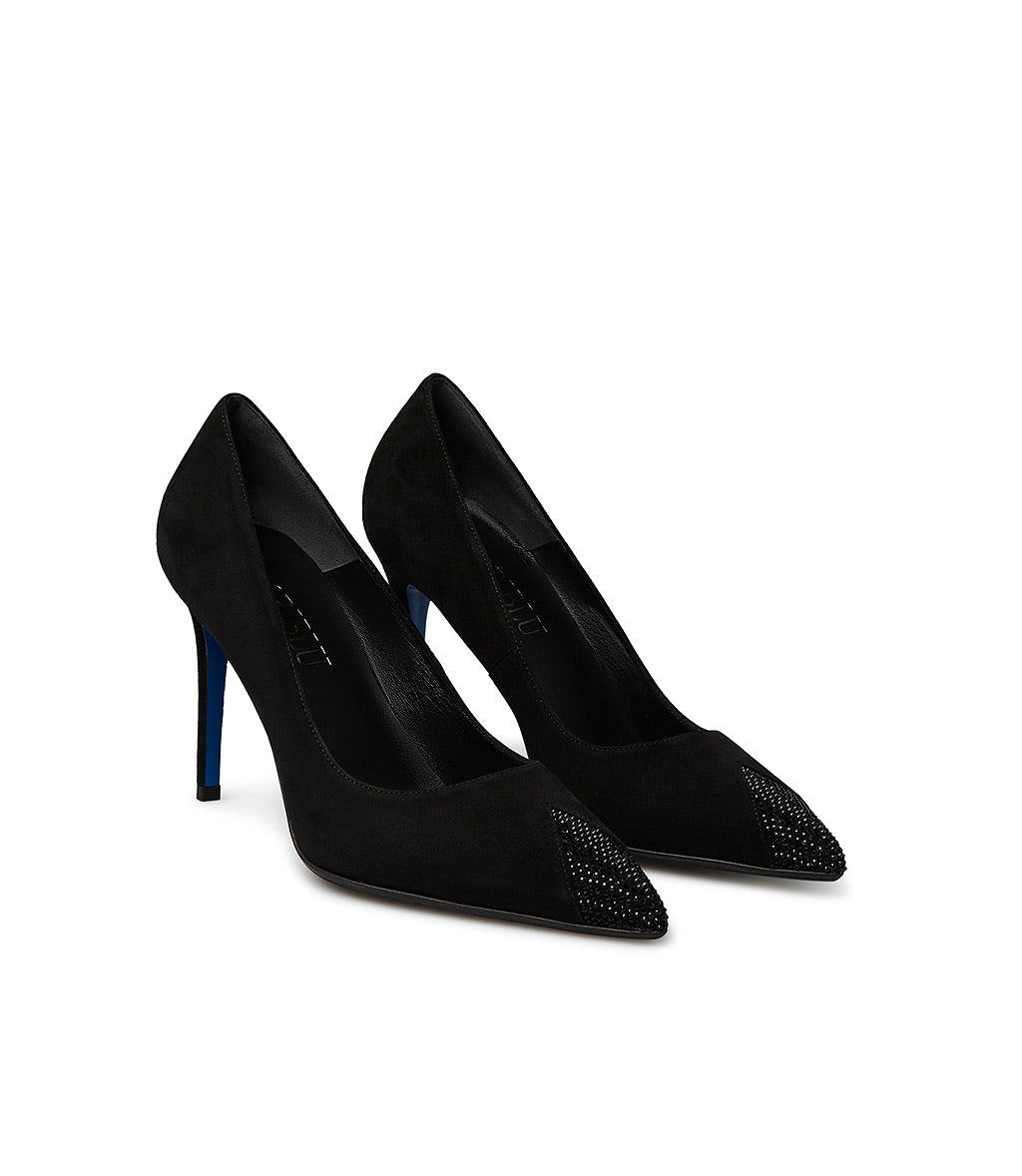 Loriblu Décolleté in nappa nera con cristalli Shopping online