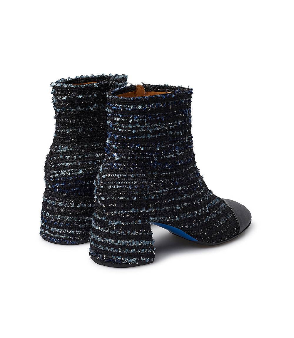 Loriblu Stivaletto in tessuto tweed e nappa blu Vendita calda