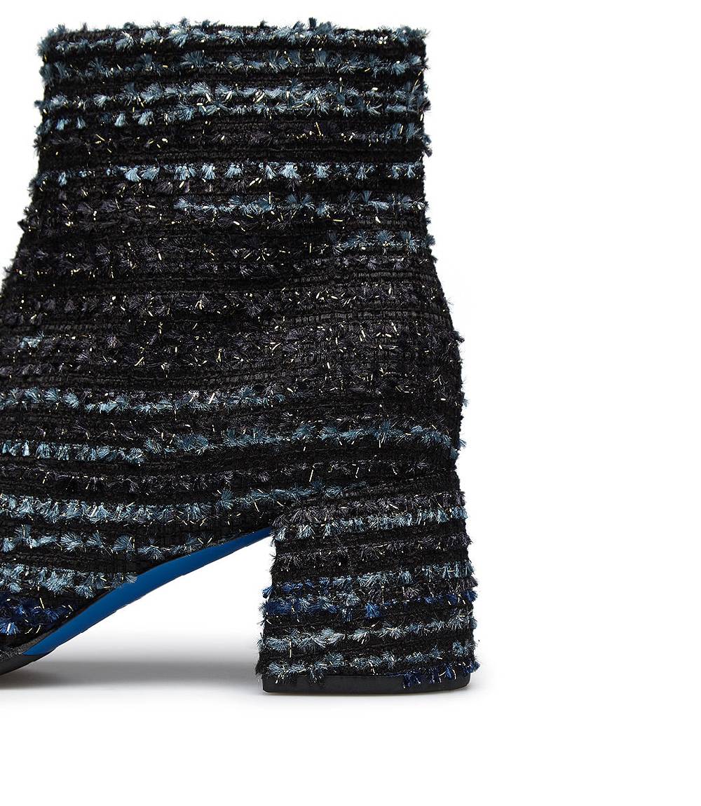 Loriblu Stivaletto in tessuto tweed e nappa blu Vendita calda