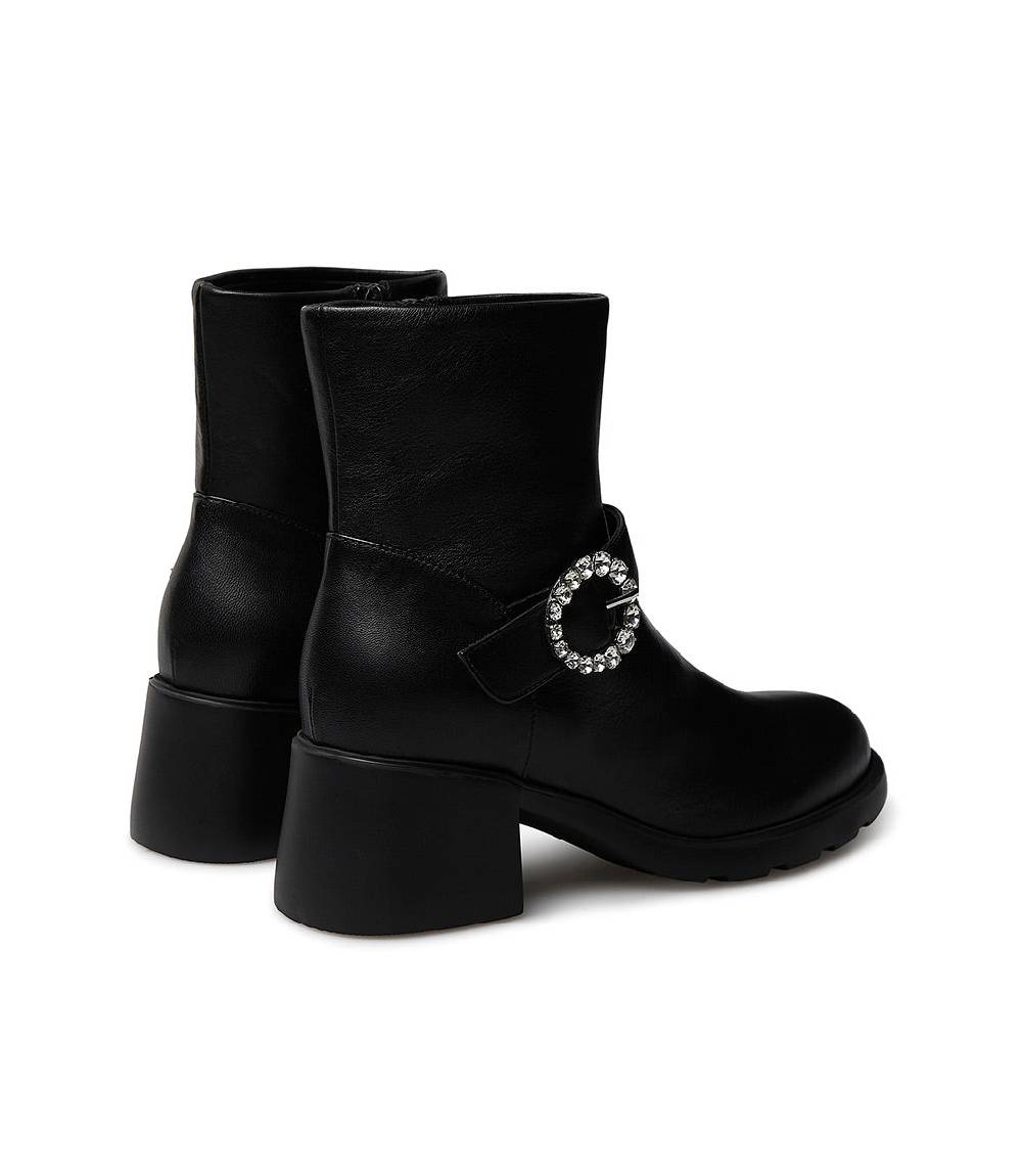 Loriblu Stivaletto in nappa nera con fibbia gioiello Latest fashion