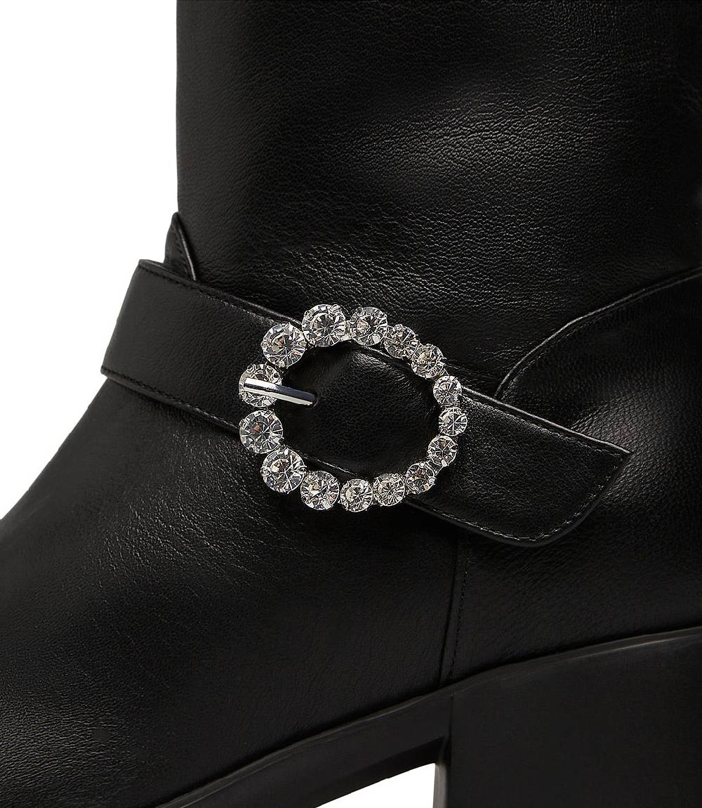 Loriblu Stivaletto in nappa nera con fibbia gioiello Latest fashion