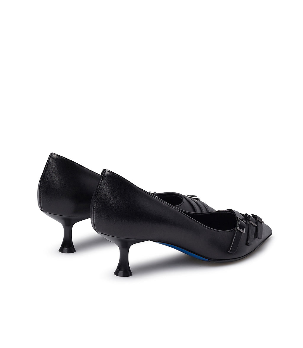 Loriblu Décolleté in nappa nera con cinturini Online Outlet