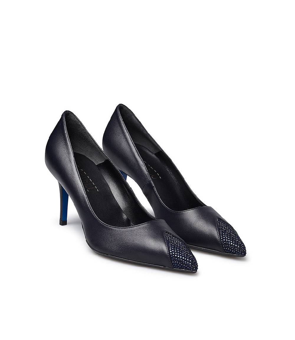 Loriblu Décolleté in nappa blu con cristalli Offerte stagionali