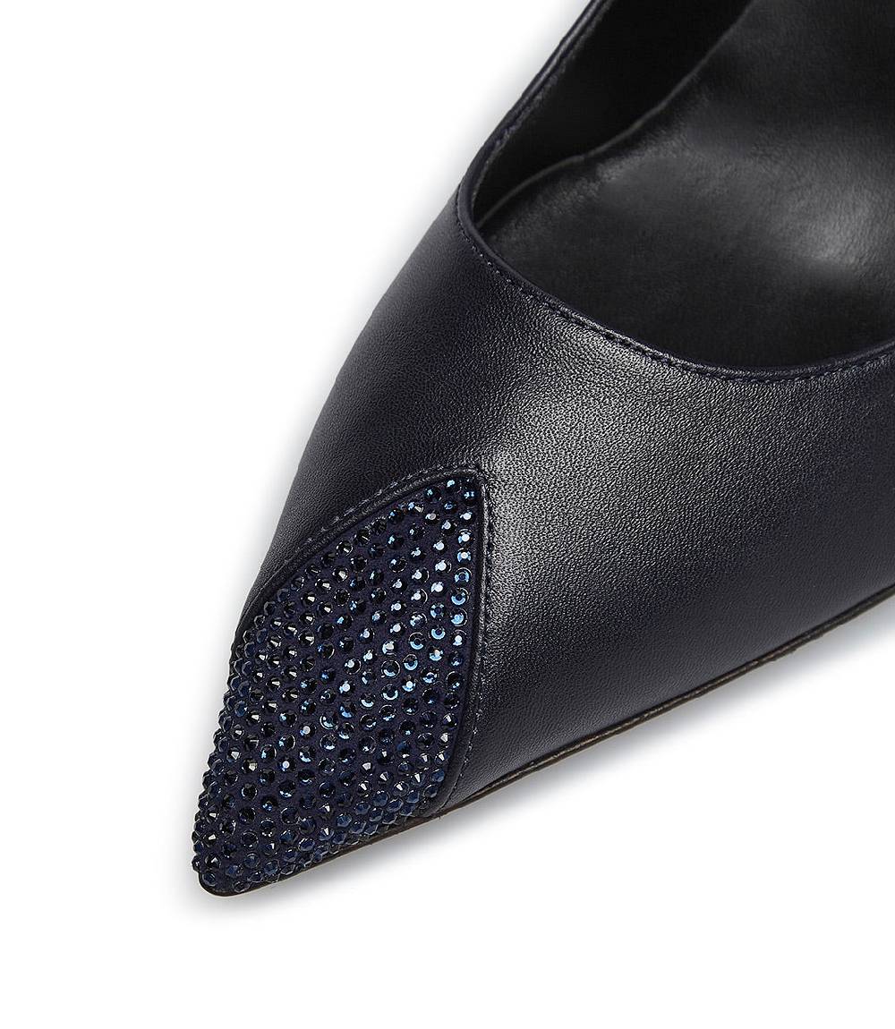 Loriblu Décolleté in nappa blu con cristalli Offerte stagionali