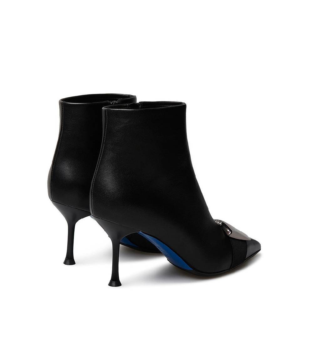 Loriblu Stivaletto in nappa nera con placca Logo metal Offerte giornaliere