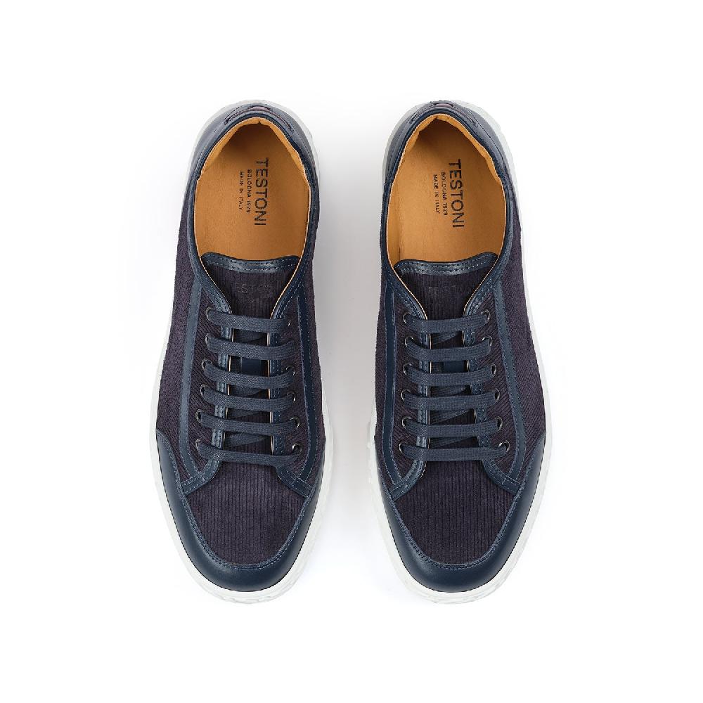 A.Testoni RAVENNA SNEAKER VELVET SUEDE CALF+CALF ° Promozione Limitata