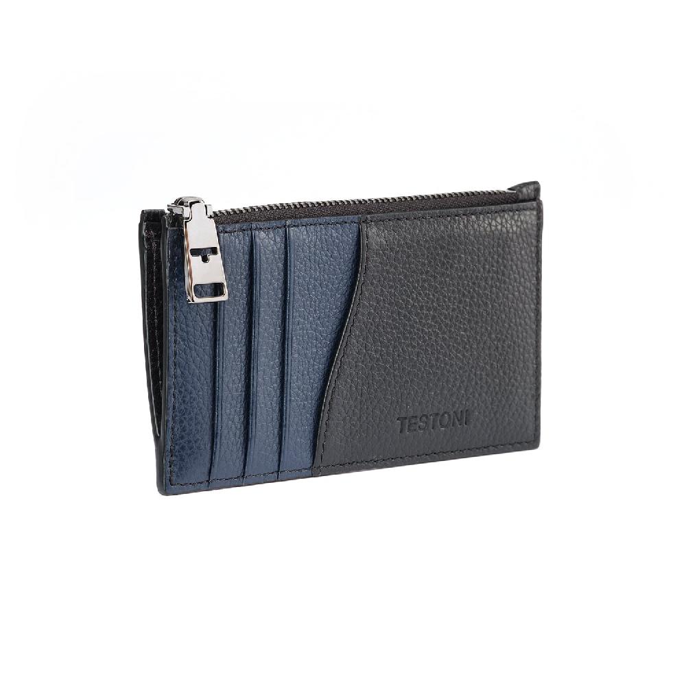A.Testoni ZIP CREDIT CARD CASE GRAINCALF Saldi