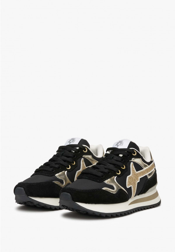 W6yz Sneakers in tessuto tecnico suede e pelle Nero -YAK-J Saldi