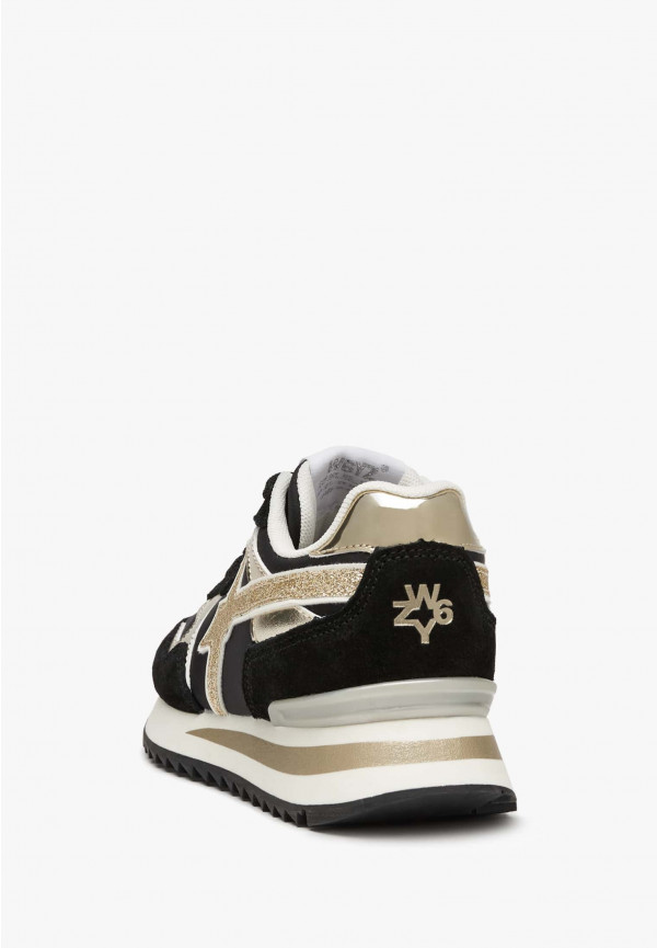 W6yz Sneakers in tessuto tecnico suede e pelle Nero -YAK-J Saldi